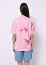thumb-Afficher les détails de T-shirt À Manches Courtes Rose Regular Fit Imprimé Femme