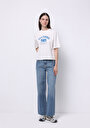 thumb-Afficher les détails de T-shirt À Manches Courtes Blanc Regular Fit Imprimé Femme