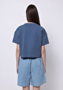 thumb-Afficher les détails de T-shirt À Manches Courtes Bleu Regular Fit Imprimé Femme