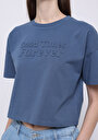 thumb-Afficher les détails de T-shirt À Manches Courtes Bleu Regular Fit Imprimé Femme