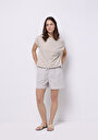 thumb-Afficher les détails de Blouse À Manches Courtes Beige Regular Fit Manches Courtes Femme