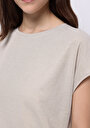 thumb-Afficher les détails de Blouse À Manches Courtes Beige Regular Fit Manches Courtes Femme