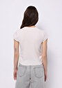 thumb-Afficher les détails de Blouse À Manches Courtes Ecru Slim Fit Manches Courtes Femme