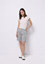 thumb-Afficher les détails de Blouse À Manches Courtes Ecru Slim Fit Manches Courtes Femme