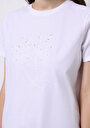 thumb-Afficher les détails de T-shirt À Manches Courtes Blanc Regular Fit Brodé Femme
