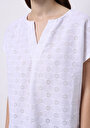 thumb-Afficher les détails de Blouse À Manches Courtes Blanc Regular Fit Manches Courtes Femme