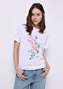 thumb-Afficher les détails de T-shirt À Manches Courtes Blanc Regular Fit Imprimé Femme