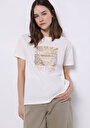 thumb-Afficher les détails de T-shirt À Manches Courtes Blanc Regular Fit Imprimé Femme