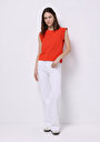 thumb-Afficher les détails de Blouse À Manches Courtes Corail Regular Fit Manches Courtes Femme
