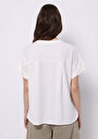thumb-Afficher les détails de T-shirt À Manches Courtes Ecru Regular Fit Droit Femme