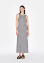 thumb-Afficher les détails de Robe Marine Slim Fit Sans Manches Maxi Côtelé Femme