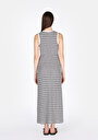 thumb-Afficher les détails de Robe Marine Slim Fit Sans Manches Maxi Côtelé Femme