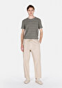 thumb-Afficher les détails de Pantalon Beige Loose Leg Medium Rise En Gabardine Relaxed Fit Homme