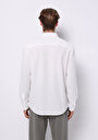 thumb-Afficher les détails de Chemise À Manches Longues Blanc Regular Fit Droit Ratière Homme