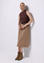 thumb-Afficher les détails de Jupe Beige Midi Droit Ratière Mdi Femme
