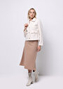 thumb-Afficher les détails de Jupe Beige Regular Fit Droit  Mdi Femme