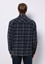 thumb-Afficher les détails de Chemise À Manches Longues Bleu Comfort Fit Plaid Sergé Homme