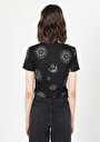 thumb-Afficher les détails de T-shirt À Manches Courtes Noir   Femme
