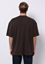 thumb-Afficher les détails de T-shirt À Manches Courtes Marron Oversize Fit Droit Homme