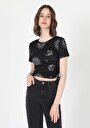 thumb-Afficher les détails de T-shirt À Manches Courtes Noir   Femme