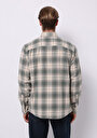 thumb-Afficher les détails de Chemise À Manches Longues Beige Regular Fit Plaid Sergé Homme