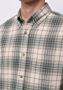 thumb-Afficher les détails de Chemise À Manches Longues Beige Regular Fit Plaid Sergé Homme