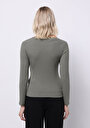 thumb-Afficher les détails de T-shirt Vert Slim Fit Manches Longues  Femme