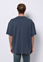 thumb-Afficher les détails de T-shirt À Manches Courtes Bleu Oversize Fit Droit Homme