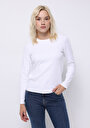 thumb-Afficher les détails de T-shirt À Manches Longues Blanc Slim Fit  Femme