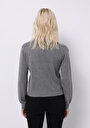 thumb-Afficher les détails de Cardigan Tricot Gris Slim Fit Femme