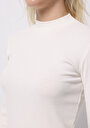 thumb-Afficher les détails de T-shirt Blanc Slim Fit Manches Longues  Femme