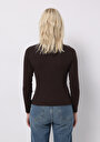 thumb-Afficher les détails de T-shirt Marron Slim Fit Manches Longues  Femme