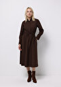 thumb-Afficher les détails de Robe Marron Regular Fit    Femme