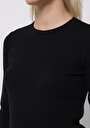 thumb-Afficher les détails de T-shirt À Manches Longues Noir Slim Fit  Femme