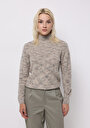 thumb-Afficher les détails de Pull Beige Slim Fit Manches Longues  Femme