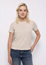 thumb-Afficher les détails de Tricoter Beige Regular Fit  Femme