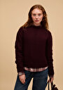 thumb-Afficher les détails de Pull Violet Regular Fit Manches Longues  Femme