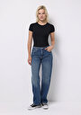 thumb-Afficher les détails de 880 Elisa Pantalon    En Jean Straight Fit Femme