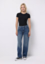 thumb-Afficher les détails de 880 Elisa Pantalon    En Jean Straight Fit Femme