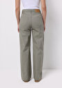 thumb-Afficher les détails de Pantalon Kaki Wide Leg High Rise En Sergé Berry Fit Femme