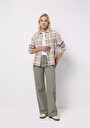 thumb-Afficher les détails de Pantalon Kaki Wide Leg High Rise En Sergé Berry Fit Femme