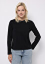 thumb-Afficher les détails de T-shirt À Manches Longues Noir Regular Fit  Femme