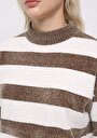thumb-Afficher les détails de Pull Marron Regular Fit Manches Longues  Femme