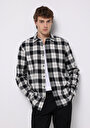 thumb-Afficher les détails de Chemise À Manches Longues Noir Regular Fit Plaid Sergé Homme