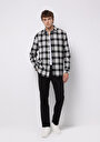 thumb-Afficher les détails de Chemise À Manches Longues Noir Regular Fit Plaid Sergé Homme
