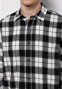 thumb-Afficher les détails de Chemise À Manches Longues Noir Regular Fit Plaid Sergé Homme