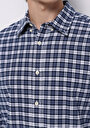 thumb-Afficher les détails de Chemise À Manches Longues Marine Regular Fit Plaid Sergé Homme