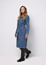 thumb-Afficher les détails de Robe  Slim Fit Sans Manches Mdi Jean Femme