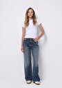 thumb-Afficher les détails de 970 Berry Pantalon    En Jean Regular Fit Femme
