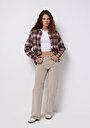 thumb-Afficher les détails de Chemise À Manches Longues Rose Regular Fit Plaid Sergé Femme